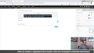 How to create a signature line inside a Service Autopilot estimate document