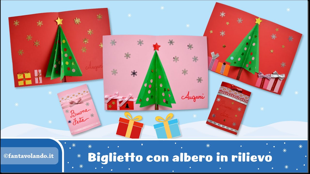 Biglietto con albero in rilievo