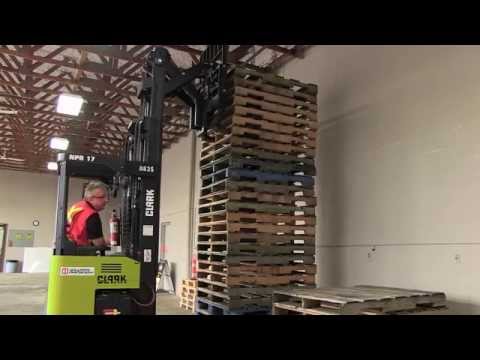 Narrow Aisle Reach Forklift - Moving a Load
