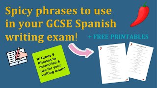 Spanish phrases to use in the GCSE Spanish writing exam!