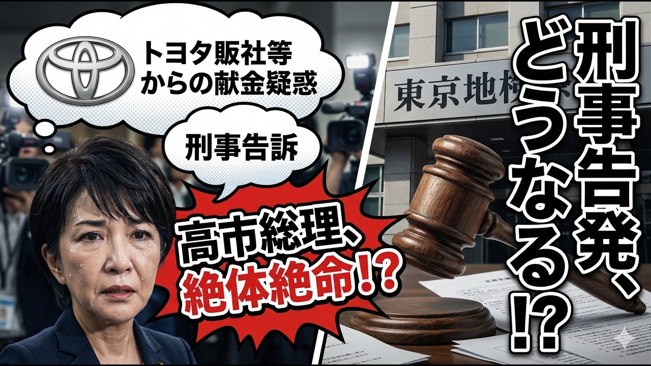 【高市総理、絶体絶命】トヨタ献金疑惑と刑事告発、問われる『真実』と『政治責任』刑事告発　高市政権