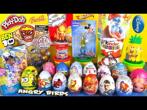 30 Kinder Surprise Eggs CraziTop Ben10 DOC Barbie HotWheels Play-Doh SpiderMan by TheSurpriseEggs Video