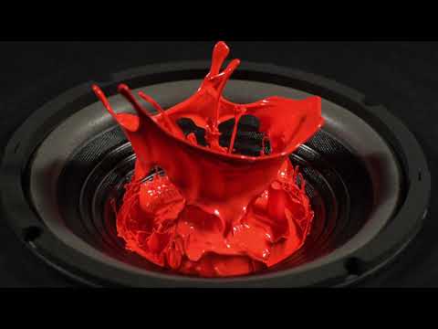 Speakers experiment- ash, paint and water