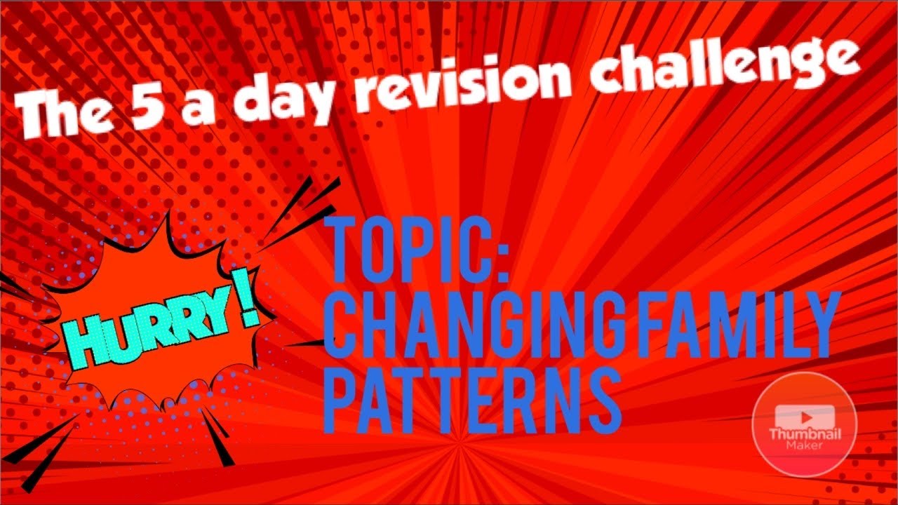 Sociology: ⏱ 5 minute revision ⏱– CHANGING FAMILY PATTERNS /FAMILY DIVERSITY