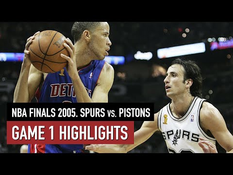 Throwback NBA Finals 2005. San Antonio Spurs vs Detroit Pistons Game 1 Highlights HD 1080p