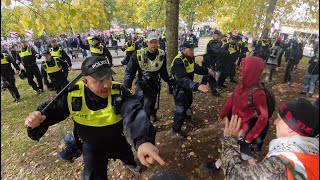 Batons out! Clashes in Bristol as anti-immigration protesters face off with counter-demonstrators
