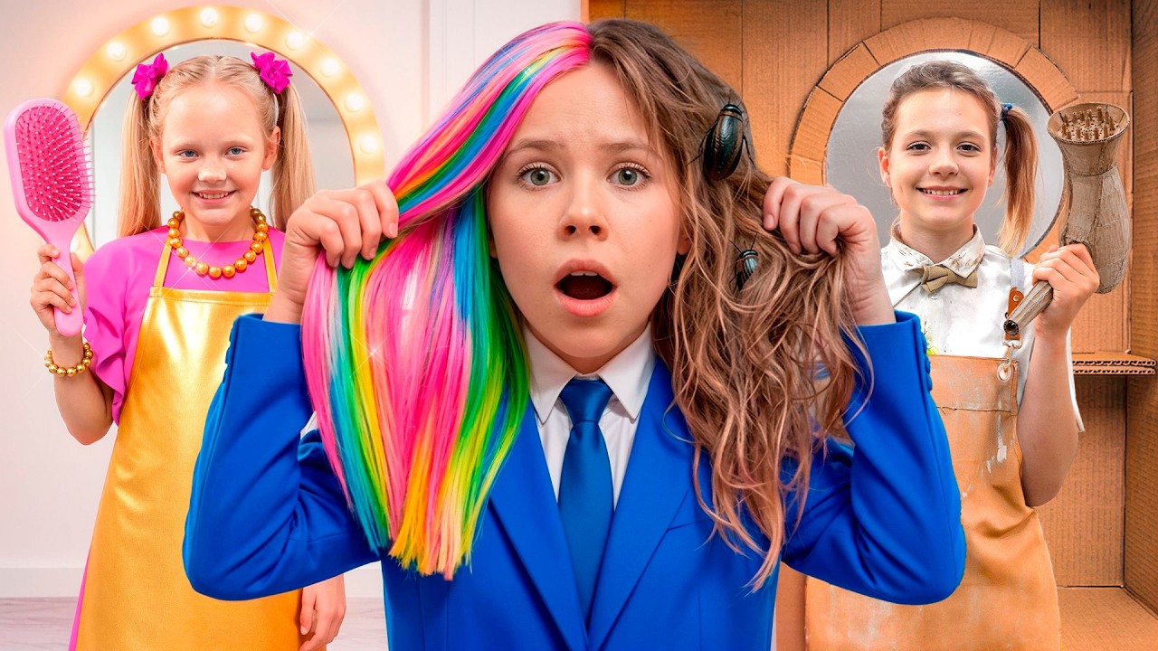 Eva and new Hairstyle with DIY Beauty Salon