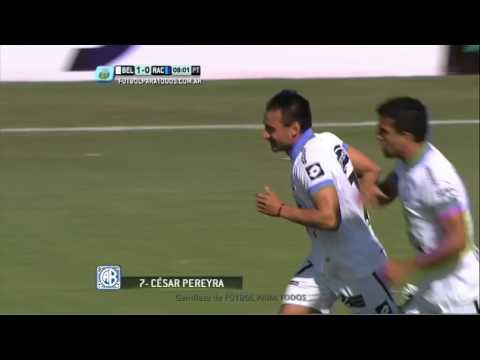 Gol de Pereyra. Belgrano 1 - Racing 0. Fecha 9. Torneo Primera División 2014. FPT.