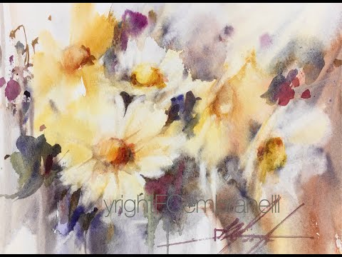 Watercolor/Aquarela - Demo - Margaridas