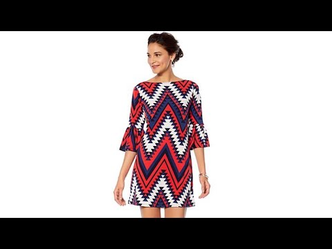 Tash + Sophie Bell Sleeve Puff Print Dress