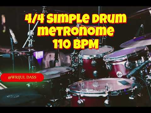 110 BPM 4/4 Metronome Basic Drum Track for practicing Guitar and Bass guitar