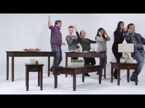 Artisan SOLID WOOD 46 inch Wide Transitional Console Sofa Table in Russet Brown Video 1