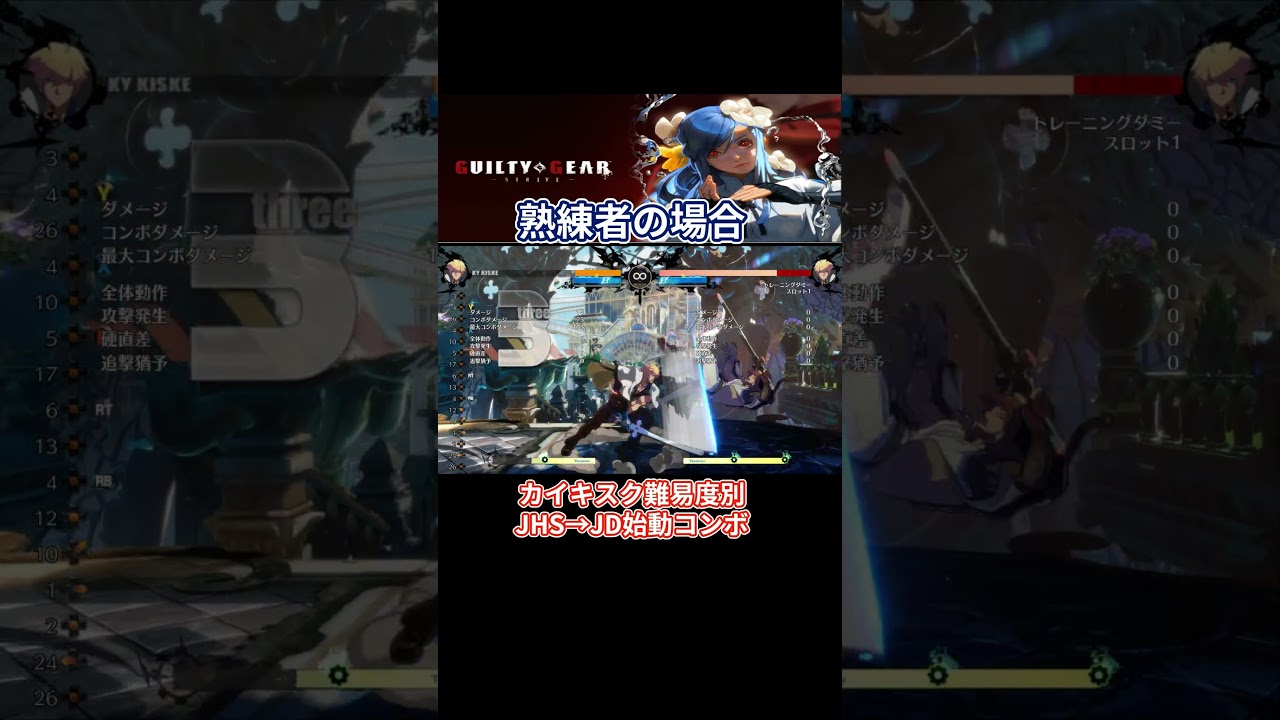 【GGST】 難易度別カイ・キスク JHS→JD始動コンボ 【ストライヴ  ギルティギア  アーク  格ゲー steam ストライブ 】 #ggst  #guiltygearstrive