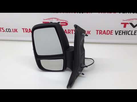 Fits Ford Transit 2014- Door Wing Mirror Manual Black Textured Clear Indicator Left Side video