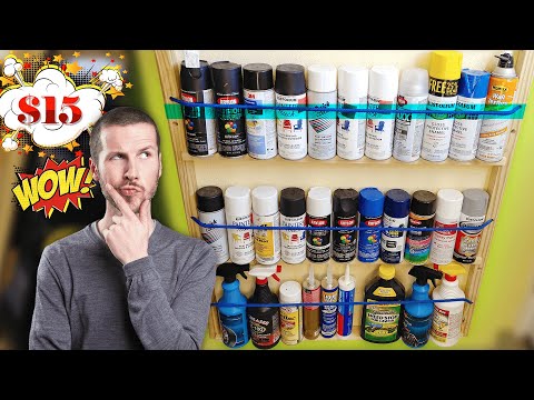 DIY Can Storage Rack for all the Spray Cans & Finishing Supplies in Your Garage Workshop Super Cheap
