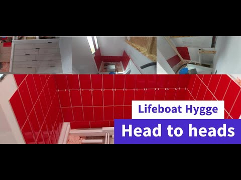 Lifeboat conversion Ep.37: Started tiling the shower walls and the toilet floor.