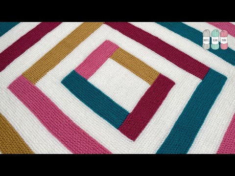 A Trendy MODERN Twist on a Classic Knitted Blanket! 🧶