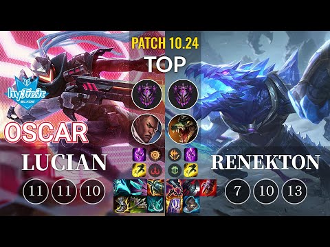 hyF Oscar Lucian vs Renekton Top - KR Patch 10.24