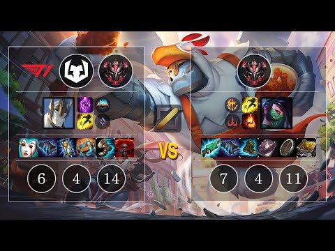 T1 Allmight Galio vs Akali Mid - KR GrandMaster Patch 10.11