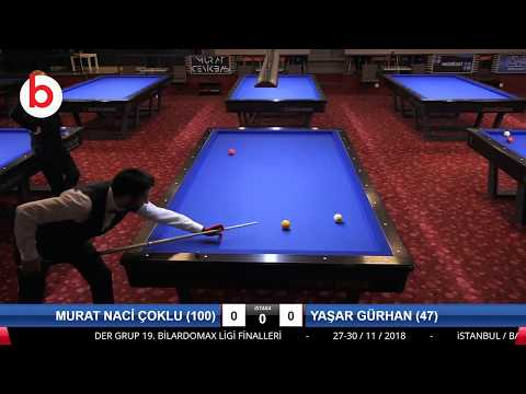 MURAT NACİ ÇOKLU (100) & YAŞAR GÜRHAN (47) Bilardo Maçı - 19. BİLARDOMAX LİGİ FİNALLERİ-YARI FİNAL