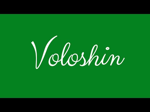 Learn how to Sign the Name Voloshin Stylishly in Cursive Writing