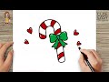 How To Draw A Candy Cane Christmas Drawing Easy