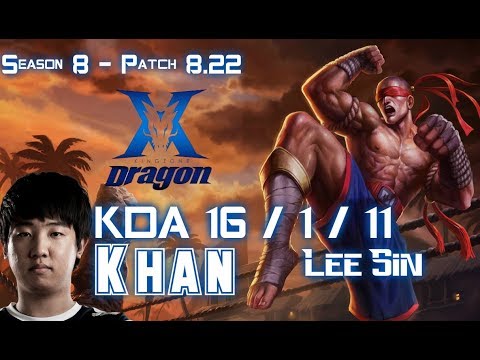 KZ Khan LEE SIN vs GRAGAS Jungle - Patch 8.22 KR Ranked