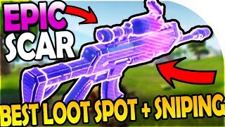 EPIC SCAR + BEST LOWKEY LOOT SPOT / LOCATION + SNIPER SNIPING - FREE Fortnite Battle Royale Gameplay