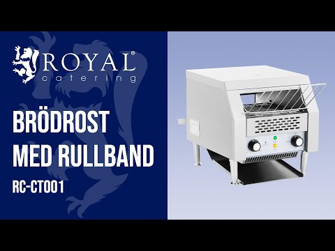 video - Brödrost med rullband - 2,200 W- Royal Catering - 3 funktioner