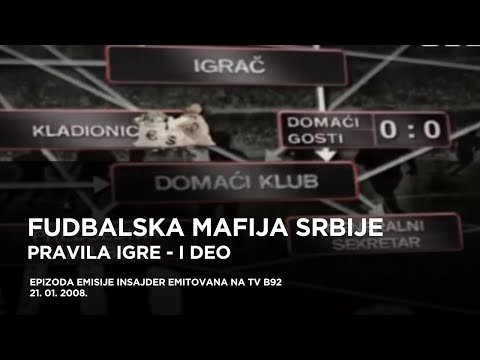 Fudbalska mafija Srbije - Insajder, Pravila igre I deo