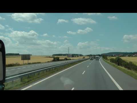 driver view Czech Hwy. 4 in the Czech Republic from Prague to Germany (1 of 5)