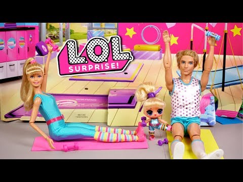 Barbie Doll LOL Family Gym Class Morning Routine
