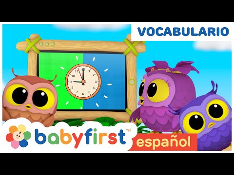 Nuevo espectáculo - Hoot, Scoot & What | Aprender vocabulario para niños | reloj |Baby First Español