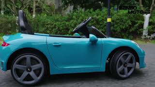 Auto elettrica per bambini RUF GT 12V, bianco, porte apribili, telecomando 2,4 GHz, luci LED anterio