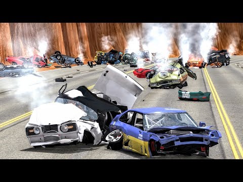 Massive Spike Strip Pileup Crashes #34 – BeamNG Drive | CrashBoomPunk