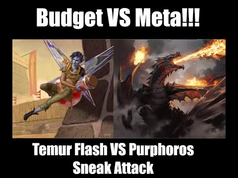 Budget VS Meta!!!: Temur Flash VS Budget Purphoros Sneak Attack | Standard | Match 1