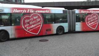 preview picture of video 'Ambulance,(  XXL (  Hybrid )) Buses, fire truck, Hamburg Niendorf-Markt, 16-1-2014'