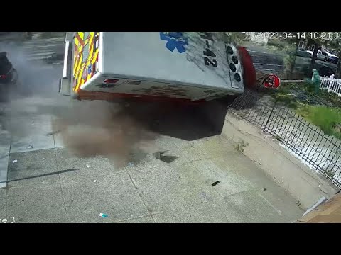 Video: SUV crashes into Philadelphia ambulance while fleeing police