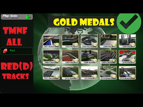 Trackmania Nations Forever Gold Medal On All Red(D) Tracks (solo mode)