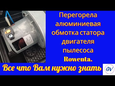 Ремонт своими руками перегоревшей алюминиевой обмотки статора двигателя пылесоса Rowenta.