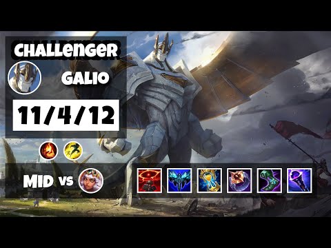 Galio vs Qiyana 11.18 Mid Lane Challenger Gameplay S11 (11/4/12) - NA