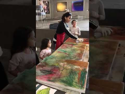 Michele Bohbot with grandchildren at "Magnetic Collective" Exhibit
