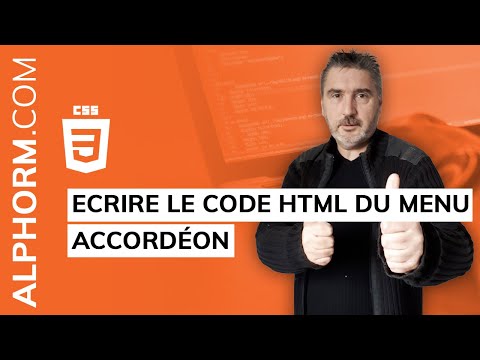 Ecrire le code HTML du menu accordéon sous CSS Vidéo Tuto