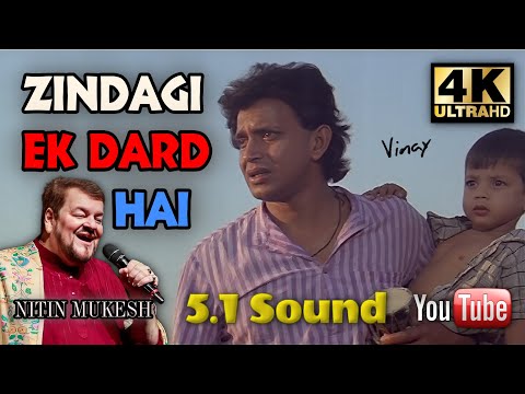 Zindagi Ek Dard Hai ( Sad Song ) 5.1 Sound ll #Parivaar_1987 ll #Nitin_Mukesh ll 4k 1080p HD ll
