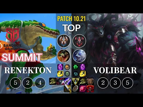 SB Summit Renekton vs Volibear Top - KR Patch 10.21