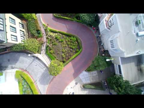Lombard Street in San Francisco Drone Vi