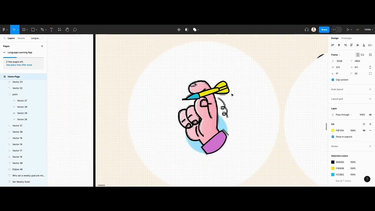 [Copywork] Draw image vector - Language Learning App