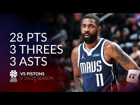 Kyrie Irving 28 pts 3 threes 3 asts vs Pistons 24/25 season