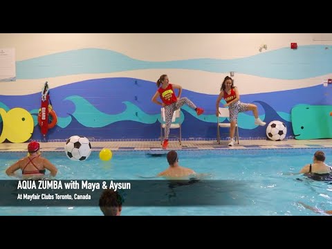 Aqua Zumba Pool Party @ Mayfair Clubs Toronto | Aysun & Maya 💦💃