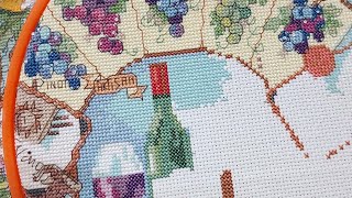 Flosstube 228 Stitch With Me: Janlynn Wine &amp; Cheese 🍷🧀 - Part 9